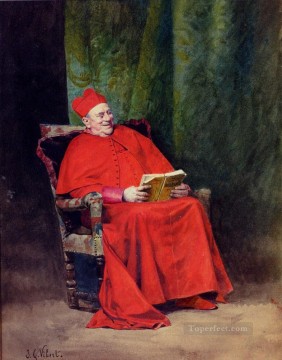 Jehan Georges Vibert Painting - Lectura del pintor académico Jehan Georges Vibert